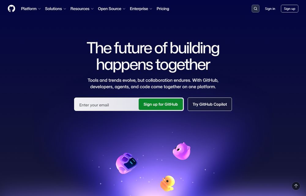 GitHub 首页截图